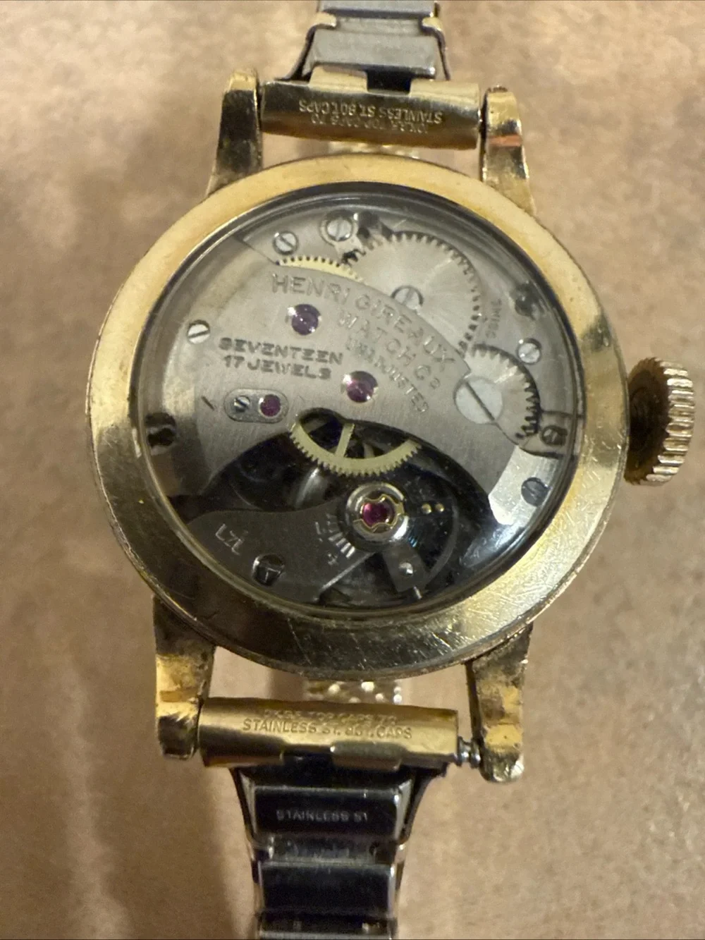 VINTAGE ERNEST BOREL KALEIDOSCOPE LADIES E WATCH=RUN